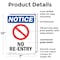 Signmission No Re-Entry OSHA Notice Sign, Plastic, 7in W x 10in L, 2PK OS-2PACK-NS-P-710-V-14771 - alternate 2
